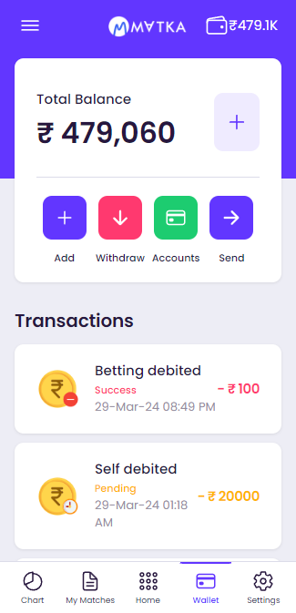 Satta matka club wallet